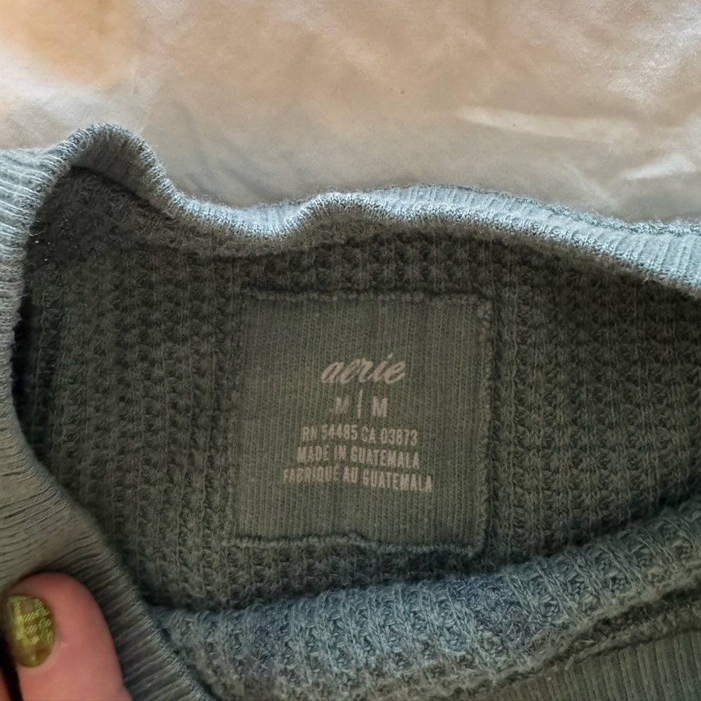Aerie Women’s Olive Crewneck Sweatshirt - Picture 2 of 4